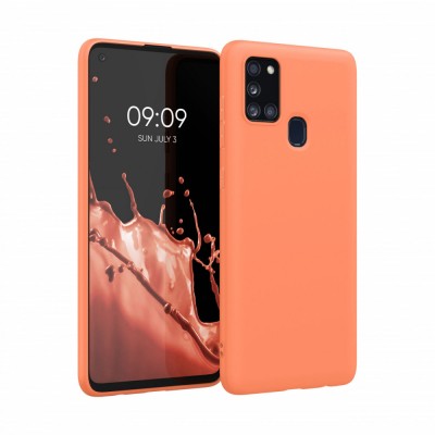 Husa pentru Samsung Galaxy A21s, Silicon, Portocaliu, 52494.203 foto