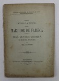 DESPRE LEGISLATIUNI ASUPRA MARCILOR DE FABRICA , TESA PENTRU LICENTA IN SECTIUNEA FINANCIARA de SOL. Z. BUIUS , 1896