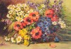 NICOV-&quot;Flori de c&acirc;mp&quot;, pictură veche rom&acirc;nească, Ulei, Realism