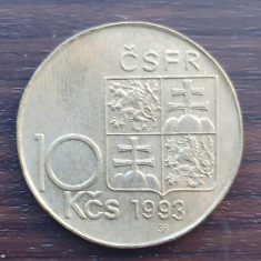 Moneda Republica Cehia și Slovacia - 10 korun 1993 - Stefanik
