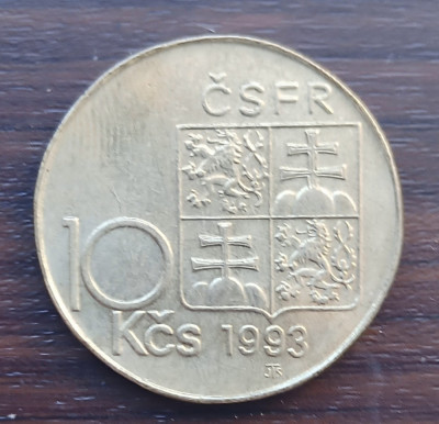 Moneda Republica Cehia și Slovacia - 10 korun 1993 - Stefanik foto