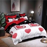 Lenjerie pat dublu,bumbac finet,6 piese,cearceaf normal 220x240cm, cearceaf pilota 200x220cm, 2 fete de perna 50x70, 2 fete de perna 70x70-M175
