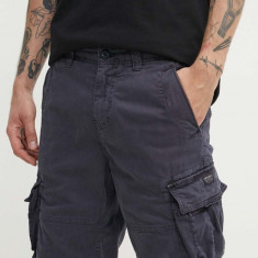 Superdry pantaloni scurti barbati, culoarea albastru marin