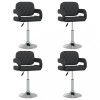 Scaune de bucătărie pivotante, 4 buc., negru, piele ecologică