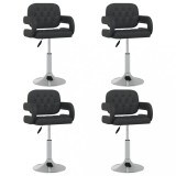 VidaXL Scaune de bucătărie pivotante, 4 buc., negru, piele ecologică