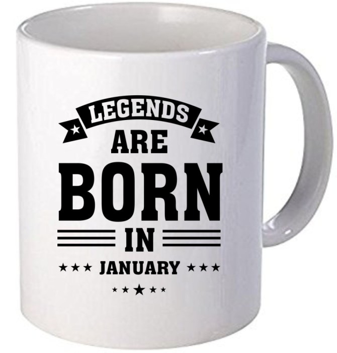Cana alba personalizata Legends are born in January, INOVATIX&reg;. 330ml