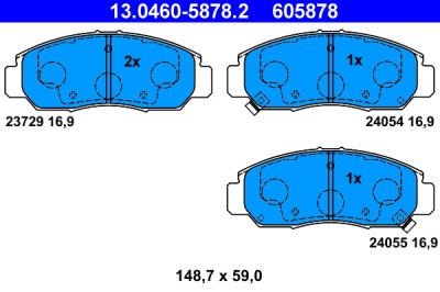 ATE 13.0460-5878.2 set placute frana,frana disc foto