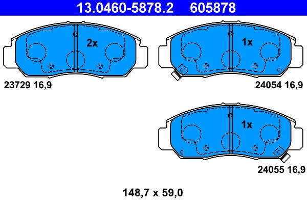 ATE 13.0460-5878.2 set placute frana,frana disc