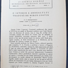 O istorie a Ardealului tradusa de Miron Costin - P.P. Panaitescu