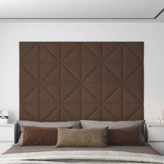 Panouri de perete, 12 buc., maro, 30x30 cm, textil, 0,54 m² GartenMobel Dekor