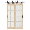 VidaXL Set feronerie pentru uși glisante, negru, 152,5 cm, oțel