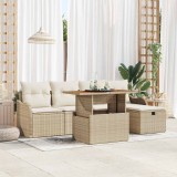 vidaXL Set de canapele pentru grădină 6 pcs Bej poliratan