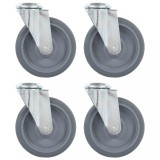 vidaXL Roți pivotante cu gaură pentru șurub, 4 buc., 125 mm 143428