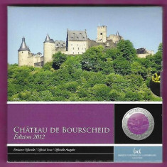 LUXEMBURG 2012 -5 Euro“Castelul Bourscheid”Ag. 925/Niobium -Proof/folder/16,6 gr