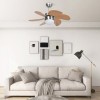 VidaXL Ventilator tavan cu iluminare, maro deschis, 76 cm