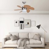 Ventilator tavan cu iluminare, maro deschis, 76 cm GartenMobel Dekor