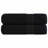VidaXL Prosoape de m&acirc;nă 2 buc Negru 50x100 cm 360 g/m&sup2; 100% bumbac