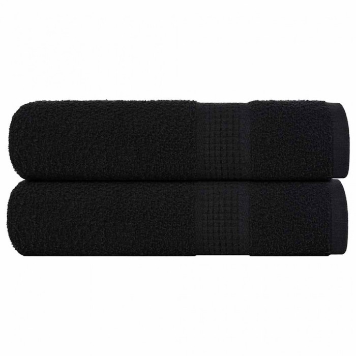vidaXL Prosoape de m&acirc;nă 2 buc Negru 50x100 cm 360 g/m&sup2; 100% bumbac 136950