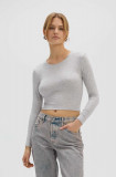 Saint Body bluza CROP TOP GREY femei, culoarea gri, melanj, SB.531