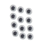 Ochisori negri din plastic pentru activitati crafts,o12mm,60 bucati set