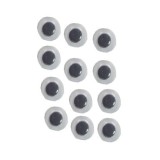 Ochisori negri din plastic pentru activitati crafts,o12mm,60 bucati set