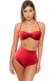 SW1914-81 Costum de baie in doua piese cu chilot talie inalta, S