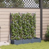 VidaXL Ghiveci de Grădină cu Jardiniere 3 pcs Gri Deschis 120x40x125.5 cm