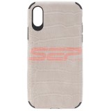 Husa iPhone X / XS, TPU Piele Crocodil, Gri