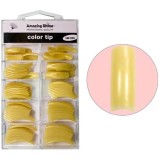 Cumpara ieftin Auriu perlat, unghii false, colorate - 100buc, nr.1 - 10