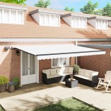 vidaXL Cortina Retractabilă Manual Alb 500 &times; 300 cm țesătură