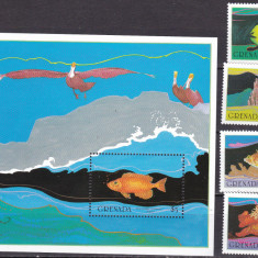 Grenada 1985 fauna marina MI 1429-1432 + bl. 149 MNH