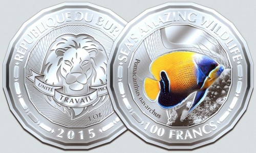 Burundi 100 frank 2015 UNC angelfish
