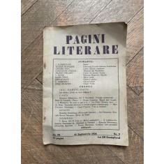 Pagini Literare An III Nr. 9 15 Septembrie 1936