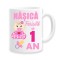 Cana alba personalizata &quot;Nasica fericita de 1 an&quot;, INOVATIX&reg;. 330ml