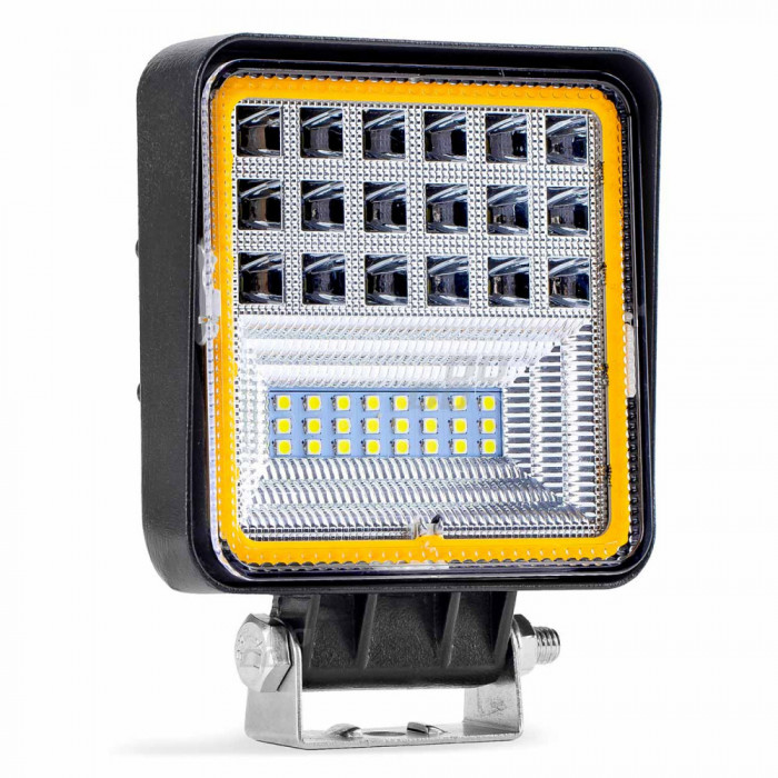 Proiector LED pentru Off-Road, ATV, SSV, cu functie de semnalizare, culoare 6500K, 3360 lm, tensiune 9 - 36V, dimensiuni 110 x 110 mm