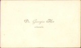 364S Cartea de vizită a dr Georgiu Ilea, avocat Cluj, apărător al memorandiștilor, luptător pentru drepturile naționale ale rom&acirc;nilor din Transilvania
