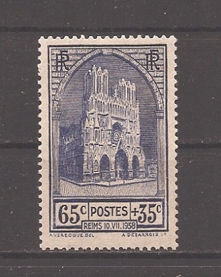 Franta 1938 - Catedrala Reims, MNH foto