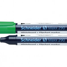 Marker Schneider Maxx 290, Pentru Tabla De Scris+flipchart, Varf Rotund 2-3mm - Verde