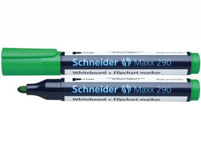 Marker Schneider Maxx 290, Pentru Tabla De Scris+flipchart, Varf Rotund 2-3mm - Verde foto