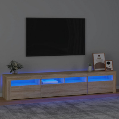 Comoda TV cu lumini LED, stejar sonoma, 210x35x40 cm GartenMobel Dekor foto