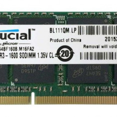 Memorii Laptop Crucial 8GB 1600 Mhz PC3L 1.35V CL11