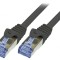 Cablu Patch Cord S/FTP Cat 6a Negru 10m LSZH 26AWG