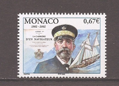 Monaco2002-Centenaru cărții &amp;bdquo;Serviciul omului de mare&amp;rdquo; de Albert I de Monaco,MNH foto