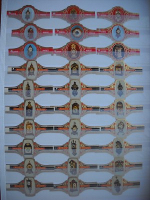 HOPCT LOT NR 45 - CEASURI OROLOGII / MASINI DE SCRIS -59 BUC-ETICHETE VECHI DE TRABUCURI / CIGARS LABELS -COLECTIE DE LUX- foto