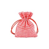 Saculet textil decorativ pentru cadou, 10 x 13 cm, Rosu, Crisalida
