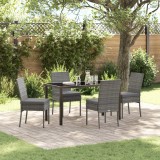 vidaXL Set de dining pentru grădină 5 piese Gri Poliratan