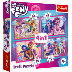 Puzzle My Little Pony Poneii Colorati 4 In 1, 35/48/54/70 piese, 4 ani+