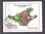 Madagascar 1992 Fruits, perf. sheet, used AB.037, Stampilat