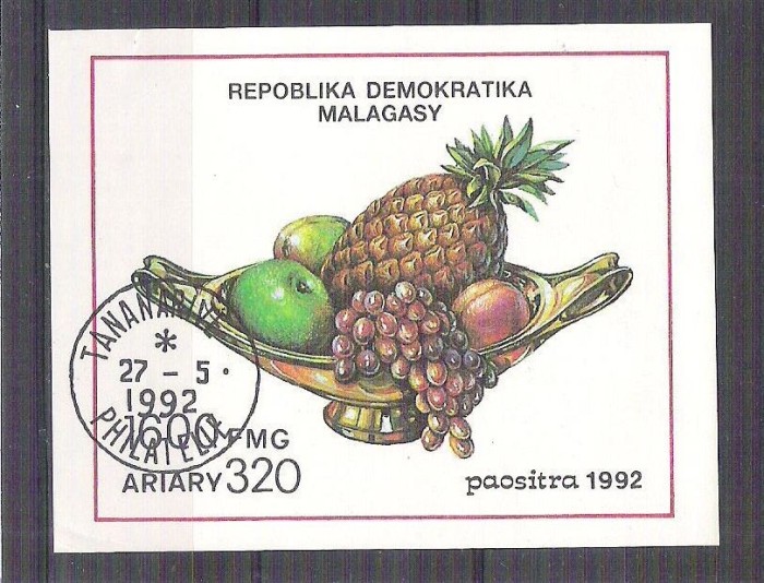Madagascar 1992 Fruits, perf. sheet, used AB.037