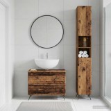 Cumpara ieftin Set de dulapuri pentru baie, 2 piese BREDA Lemn vechi